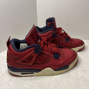 Air Jordan Mens 4 Retro Fiba CI1184-617 Red Basketball Sneaker Shoes Size 9